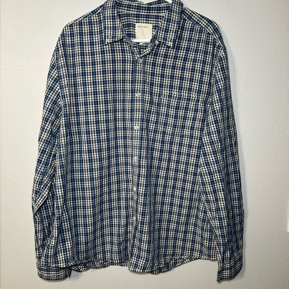 Life After Denim Men’s XXL Gray/Blue/White Plaid Button‎ Down Shirt - Picture 1 of 7